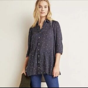 Maeve Anthropology Dot Tunic Shirt